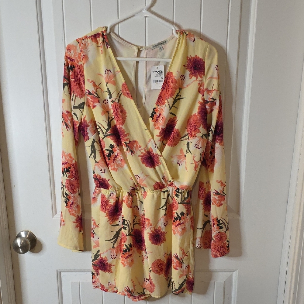 Charlotte Russe Yellow Floral Romper